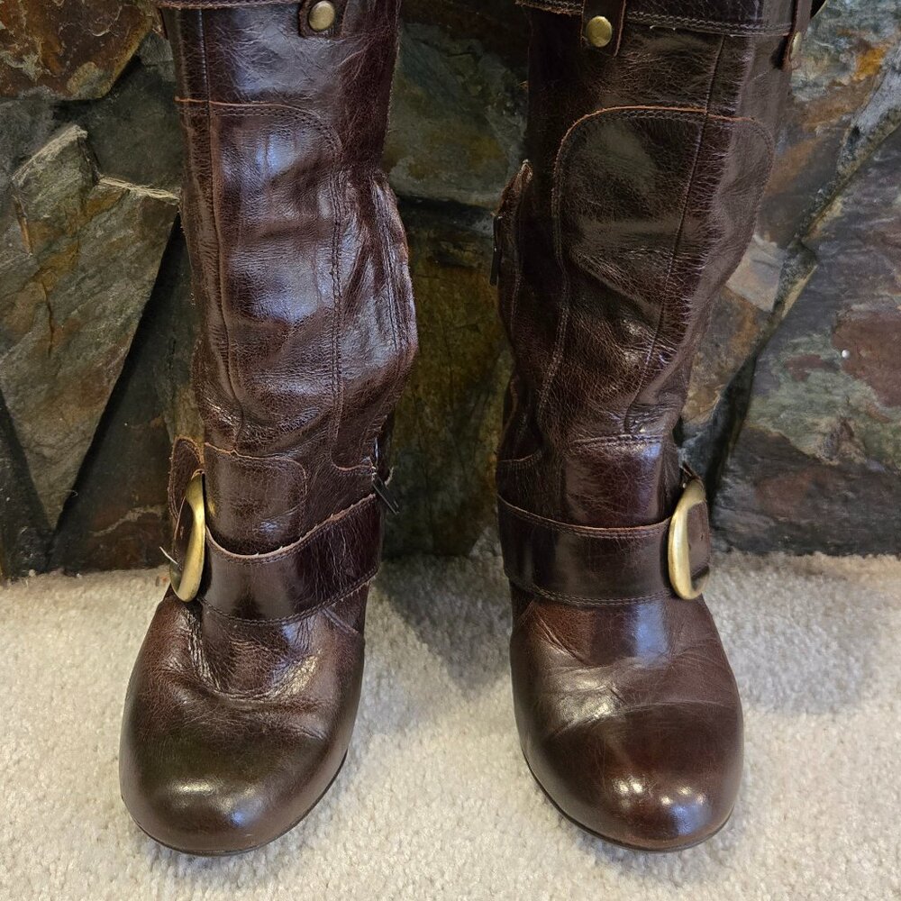 Naughty Monkey Brown Buckled Boots Size 6